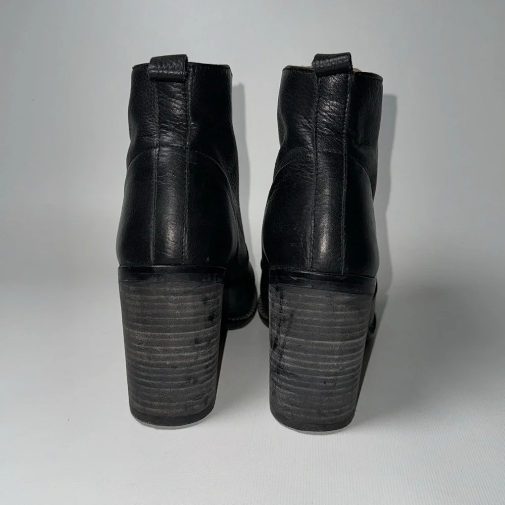 Free People Black Leather Ankle Boots - sz 39